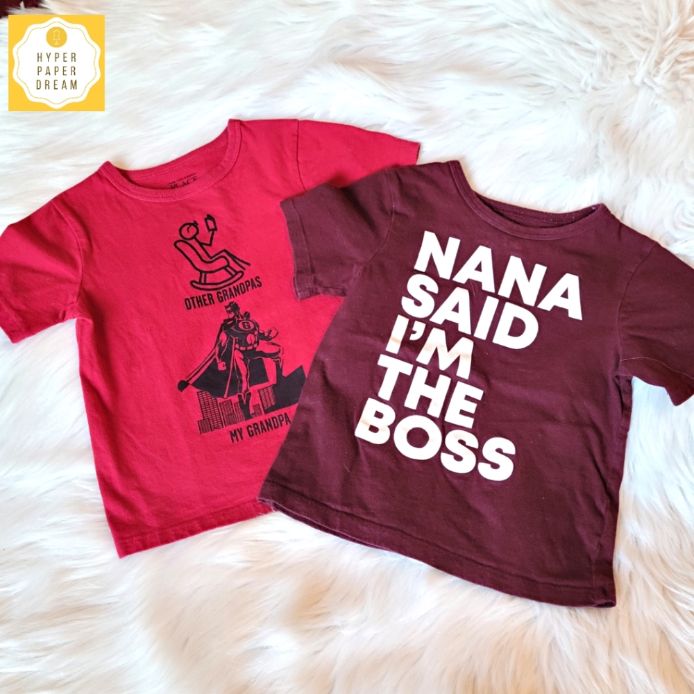🟡4x$20 - Boy's "Grandparents" T-Shirt Bundle Lot